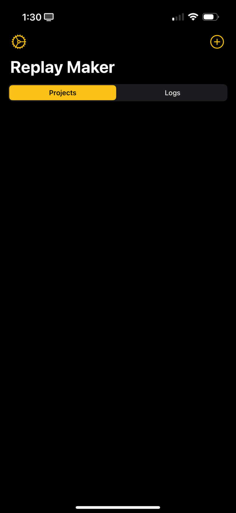 The main screen of Replay Maker